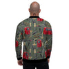 Machine Welding Print Pattern Men's Bomber Jacket-grizzshop