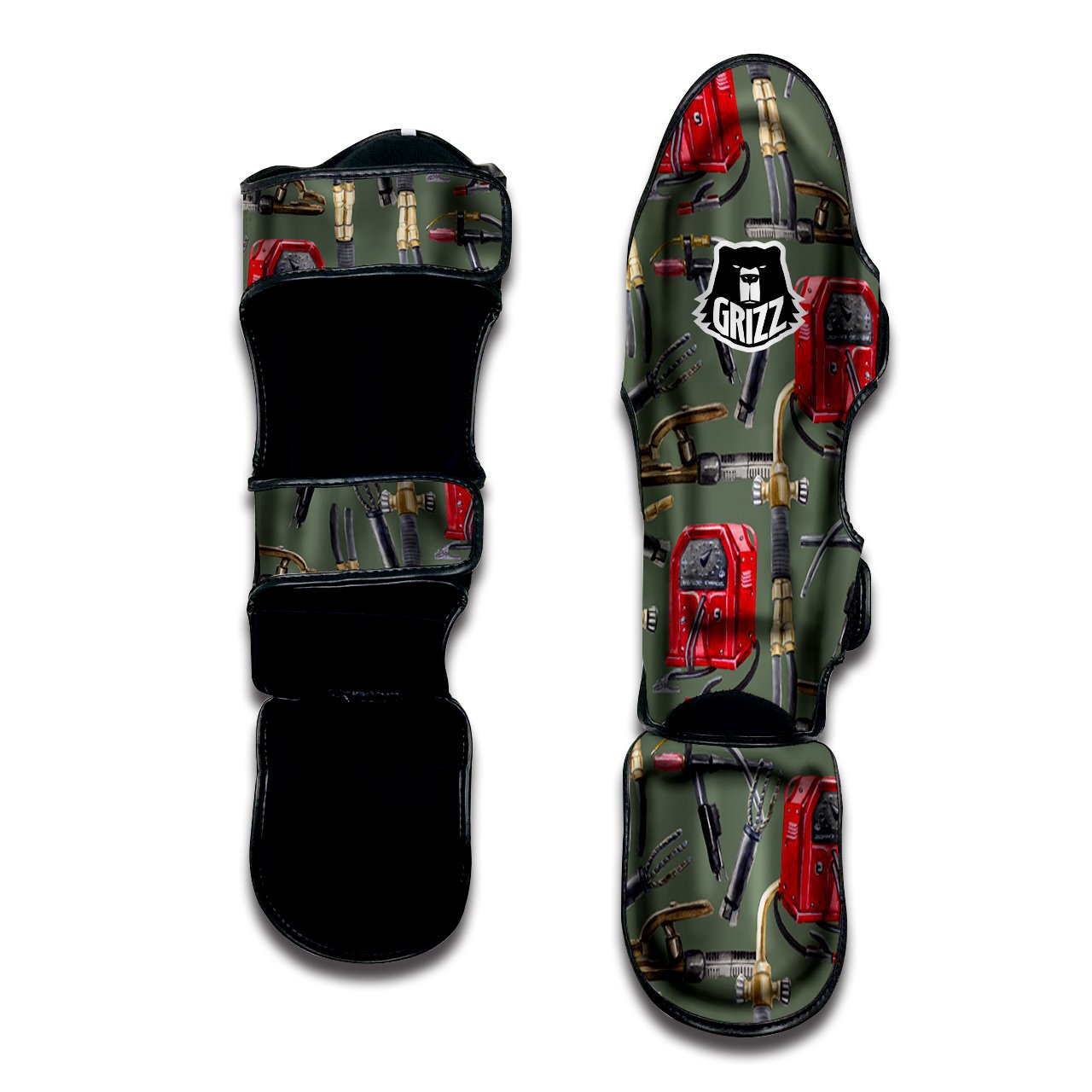 Machine Welding Print Pattern Muay Thai Shin Guards-grizzshop