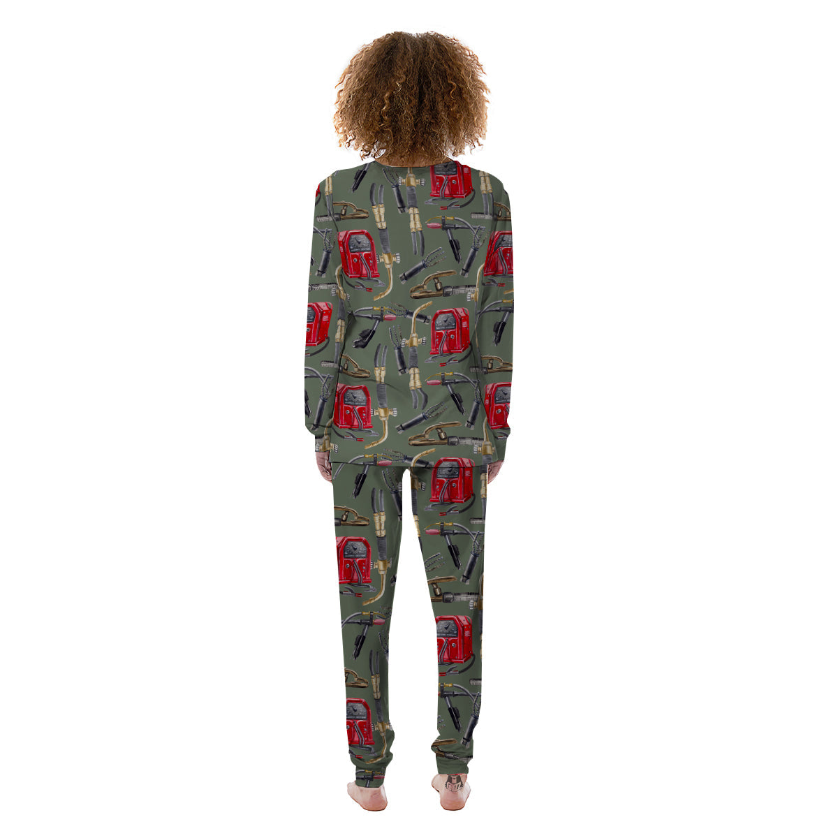 Machine Welding Print Pattern Women's Pajamas-grizzshop