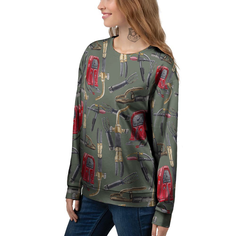 Machine Welding Print Pattern Women's Sweatshirt-grizzshop