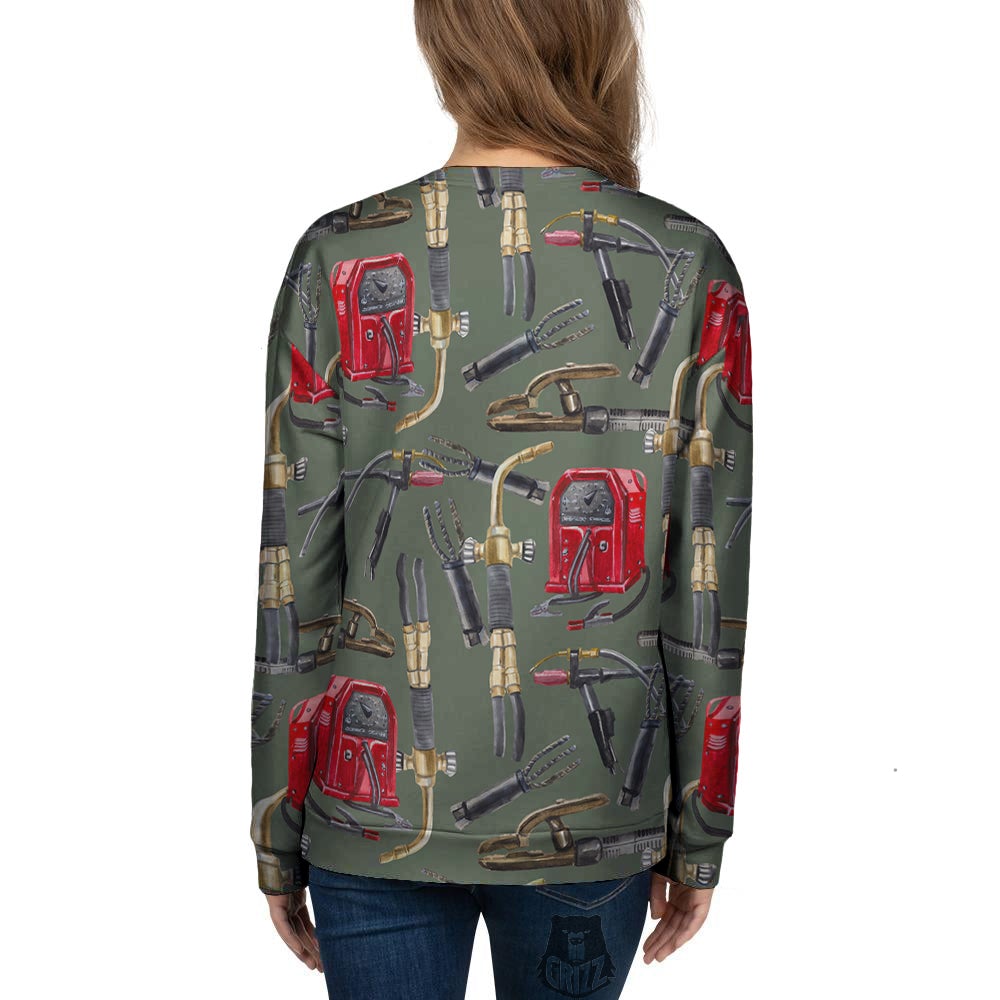 Machine Welding Print Pattern Women's Sweatshirt-grizzshop