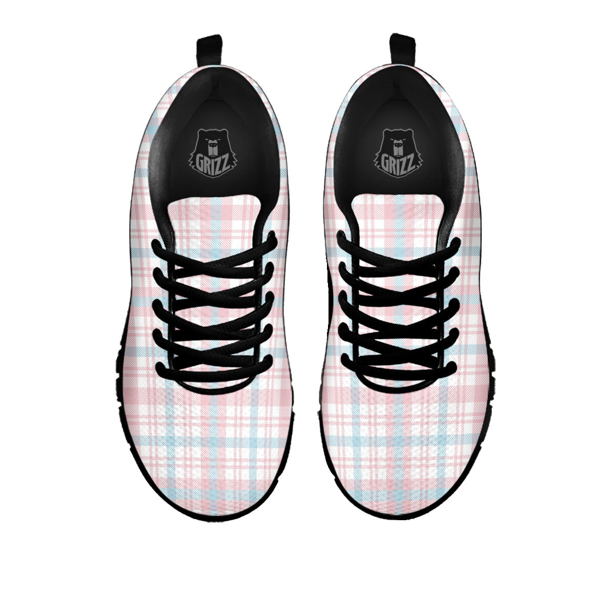 Madras Pastel Print Pattern Black Sneaker-grizzshop