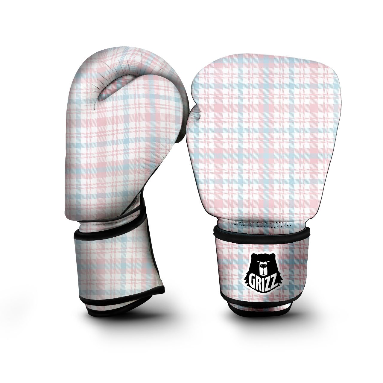 Madras Pastel Print Pattern Boxing Gloves-grizzshop