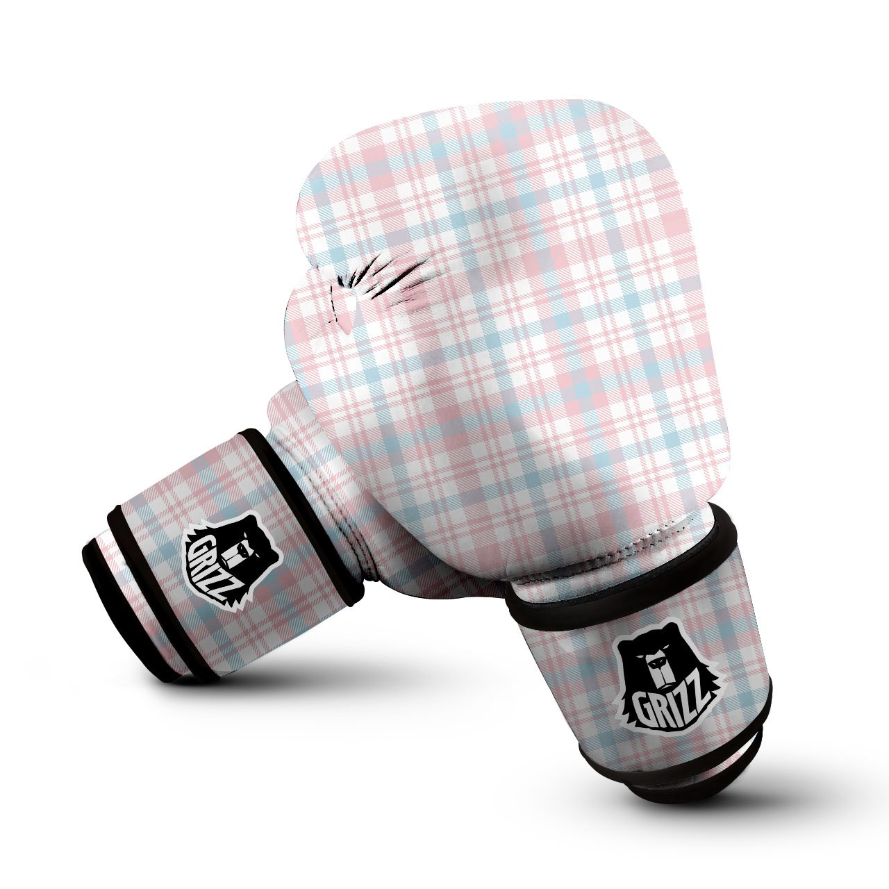Madras Pastel Print Pattern Boxing Gloves-grizzshop