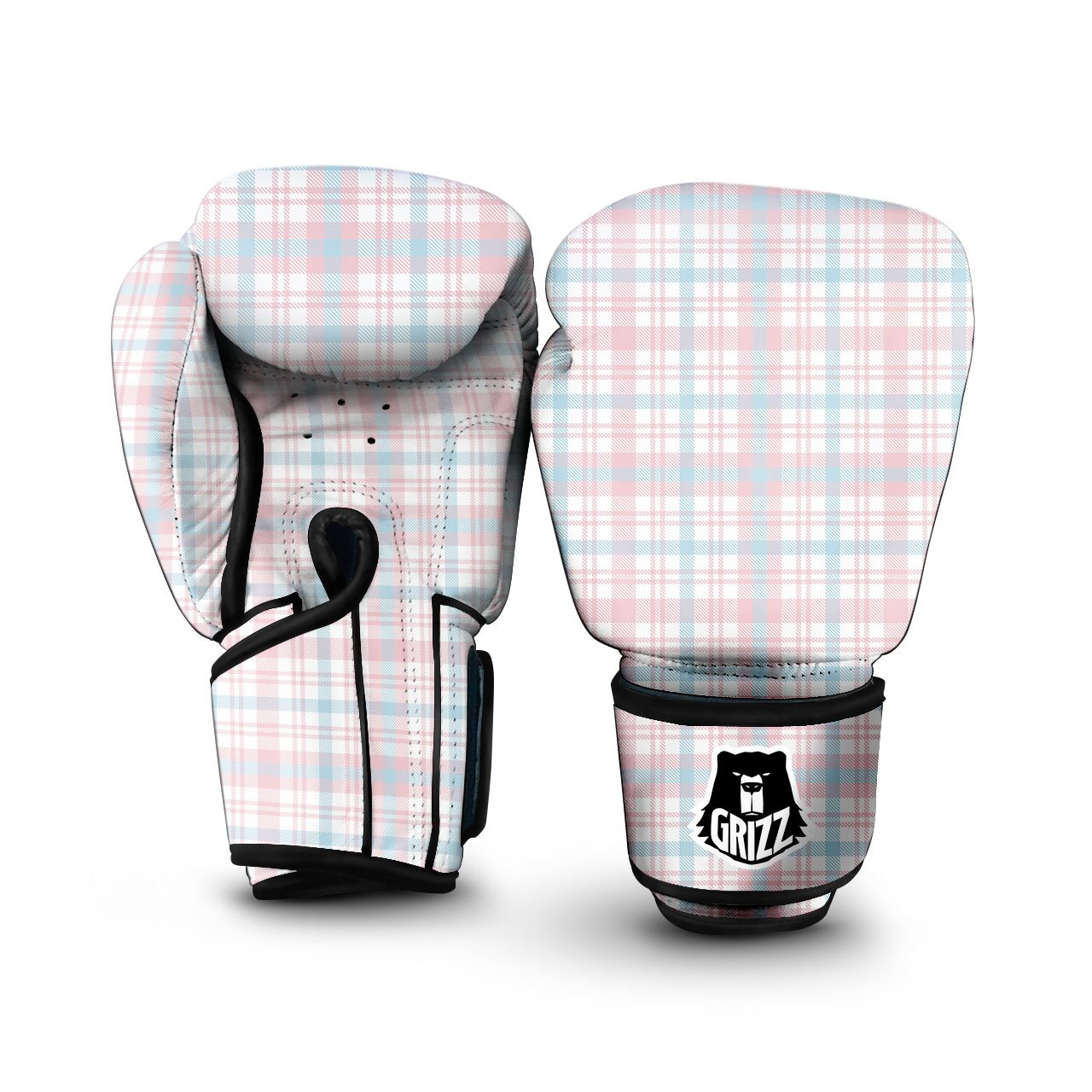 Madras Pastel Print Pattern Boxing Gloves-grizzshop