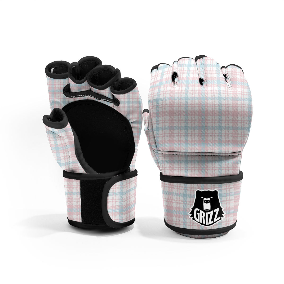 Madras Pastel Print Pattern MMA Gloves-grizzshop