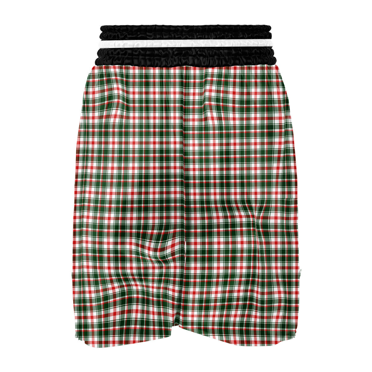 Madras Plaid Christmas Print Boxing Shorts-grizzshop