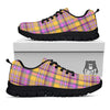 Madras Plaid Orange And Purple Print Pattern Black Sneaker-grizzshop