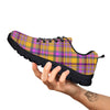 Madras Plaid Orange And Purple Print Pattern Black Sneaker-grizzshop