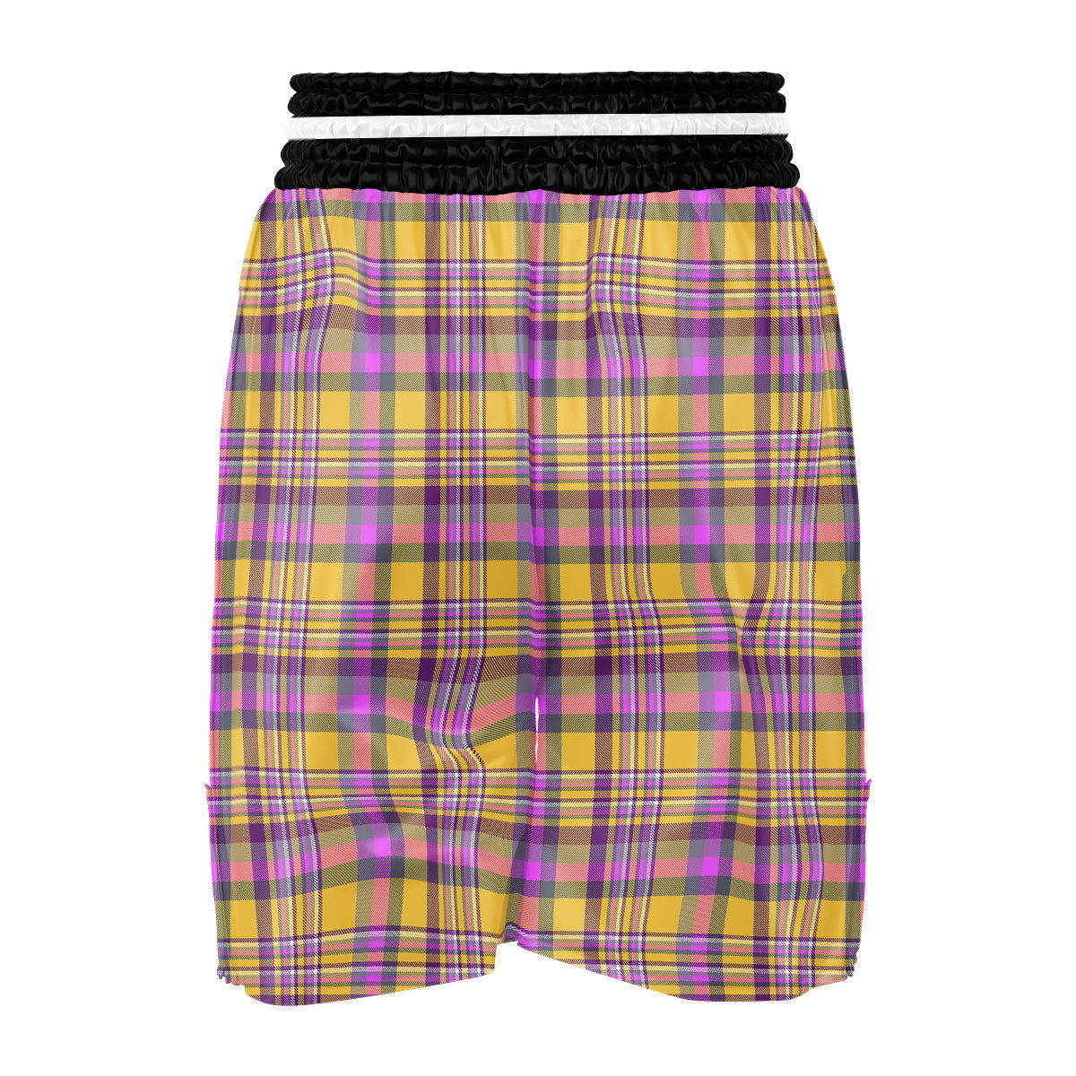 Madras Plaid Orange And Purple Print Pattern Boxing Shorts-grizzshop
