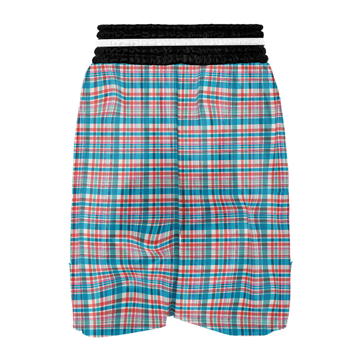 Madras Red And Blue Print Pattern Boxing Shorts-grizzshop