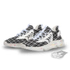 Madras White And Black Print Pattern White Gym Shoes-grizzshop