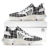 Madras White And Black Print Pattern White Gym Shoes-grizzshop