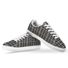 Madras White And Black Print Pattern White Low Top Sneakers-grizzshop