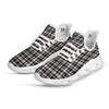 Madras White And Black Print Pattern White Running Shoes-grizzshop