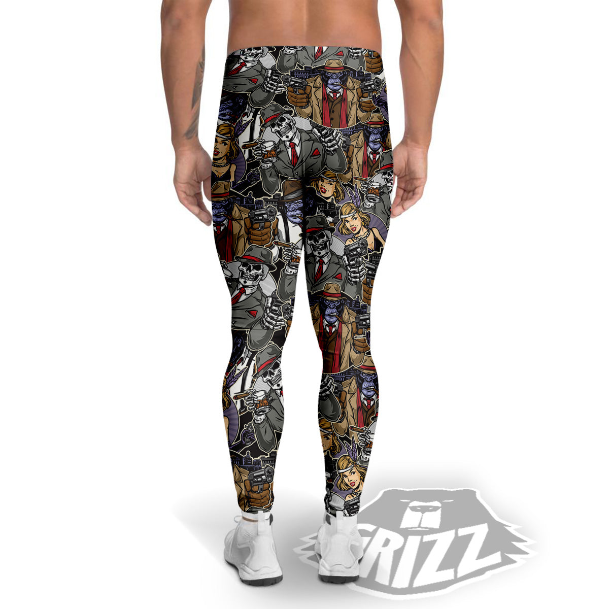 Mafia And Gangsters Print Pattern Men's Leggings-grizzshop