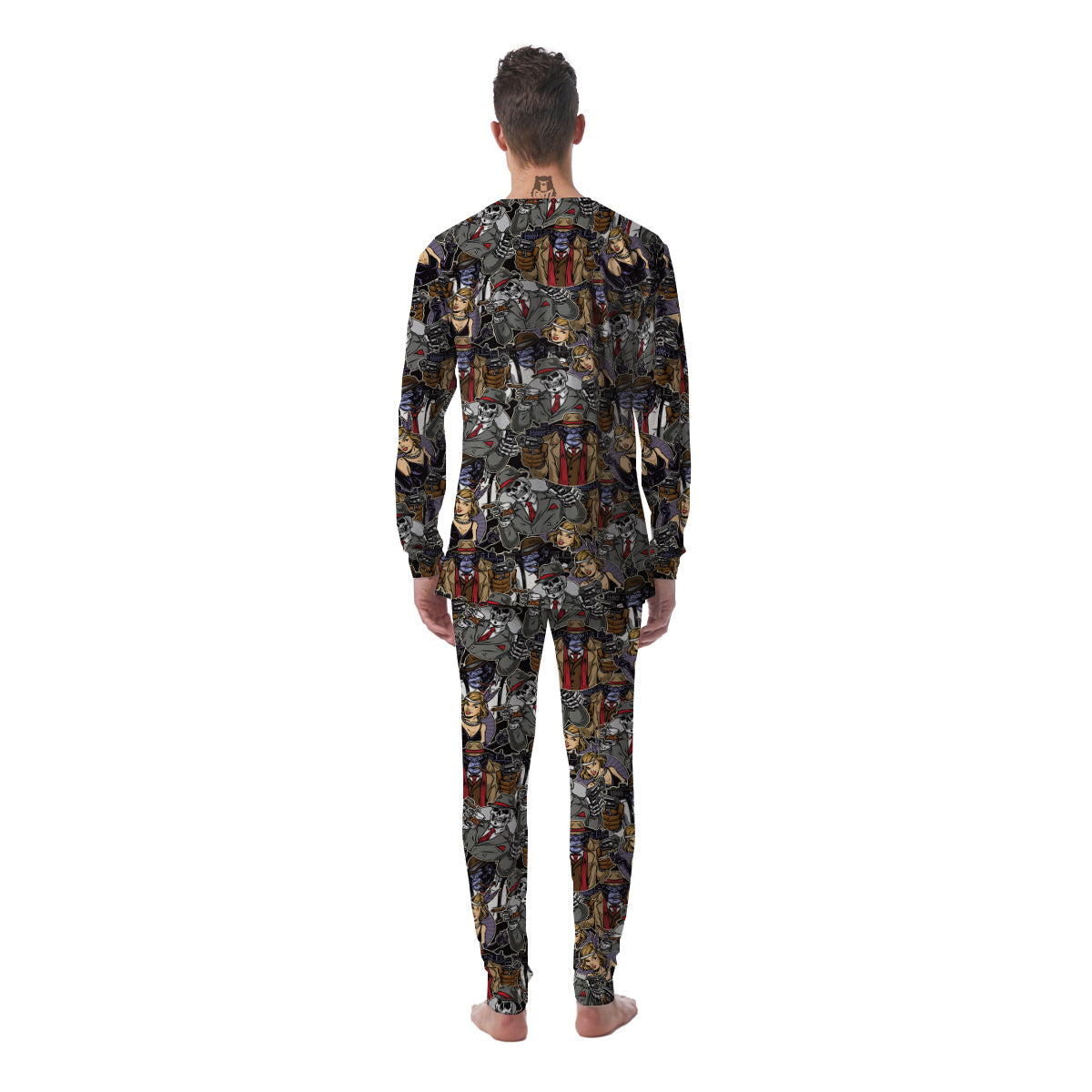 Mafia And Gangsters Print Pattern Men's Pajamas-grizzshop