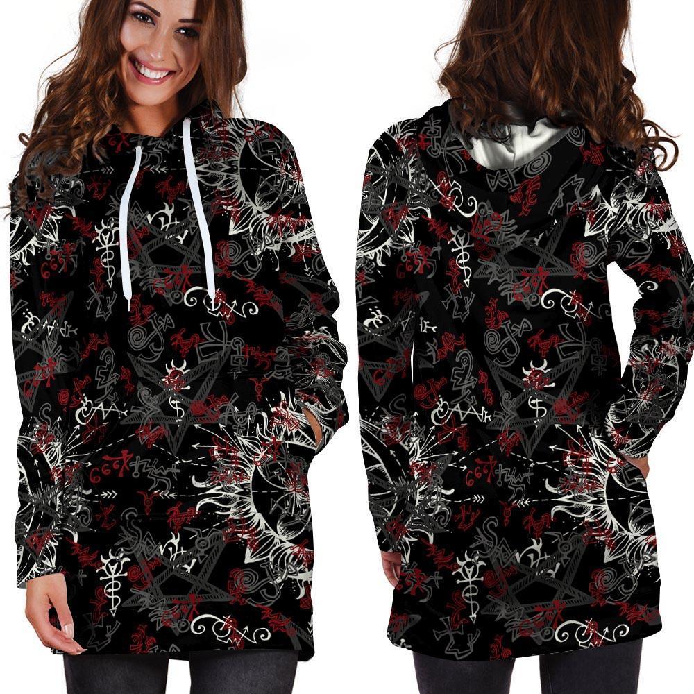 Magic Gothic Witch Hoodie Dress-grizzshop