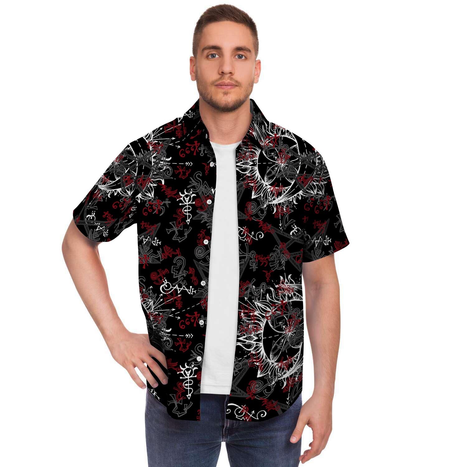 Magic Gothic Witch Men's Short Sleeve Shirt-grizzshop
