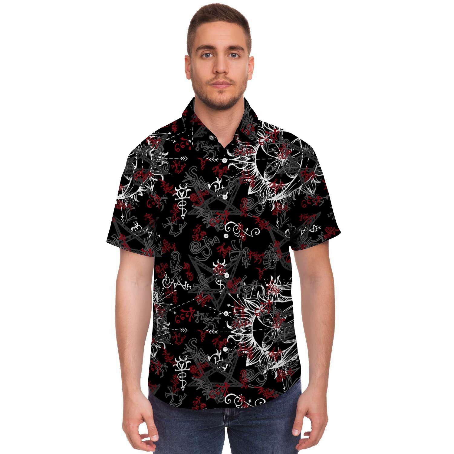 Magic Gothic Witch Men's Short Sleeve Shirt-grizzshop