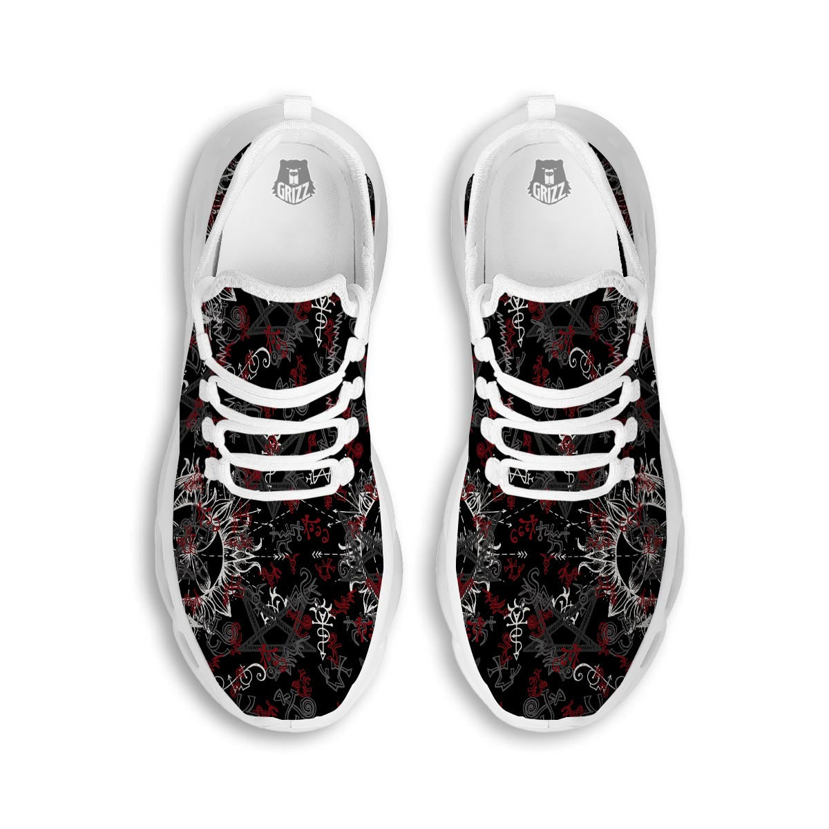 Magic Gothic Witch White Running Shoes-grizzshop