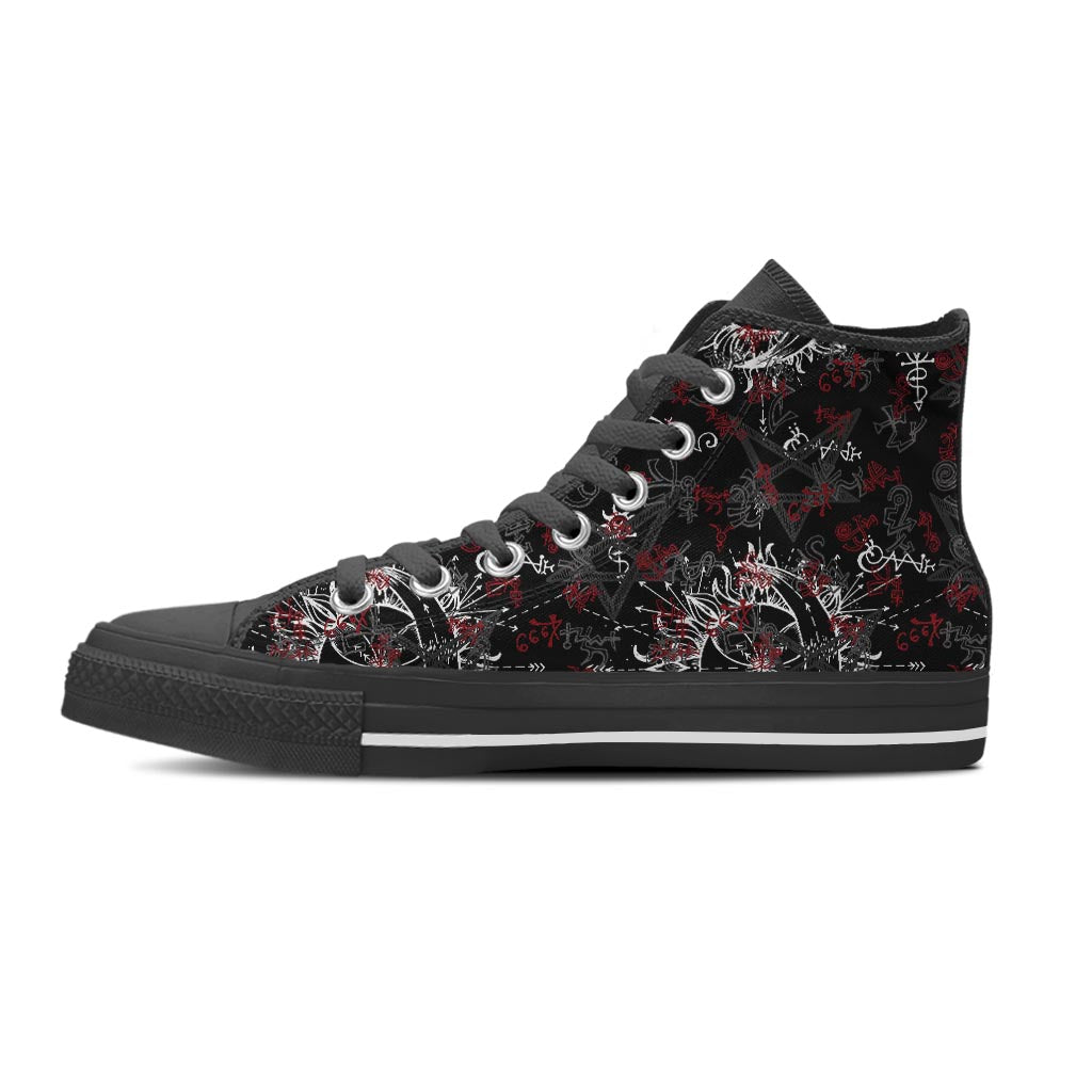 Magic Gothic Witch Women's High Top Shoes-grizzshop