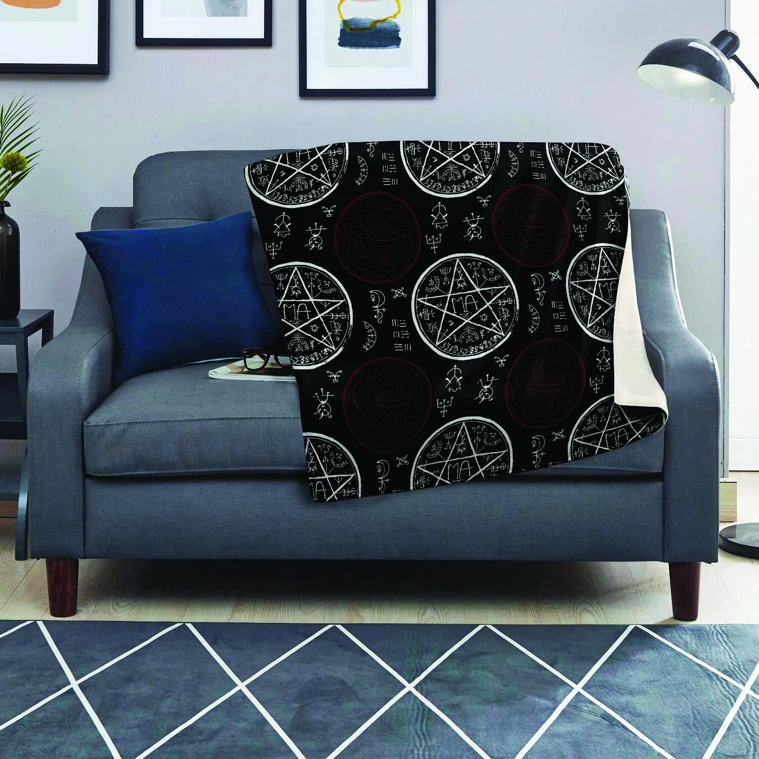Magic Pentagram Gothic Witch Blanket-grizzshop