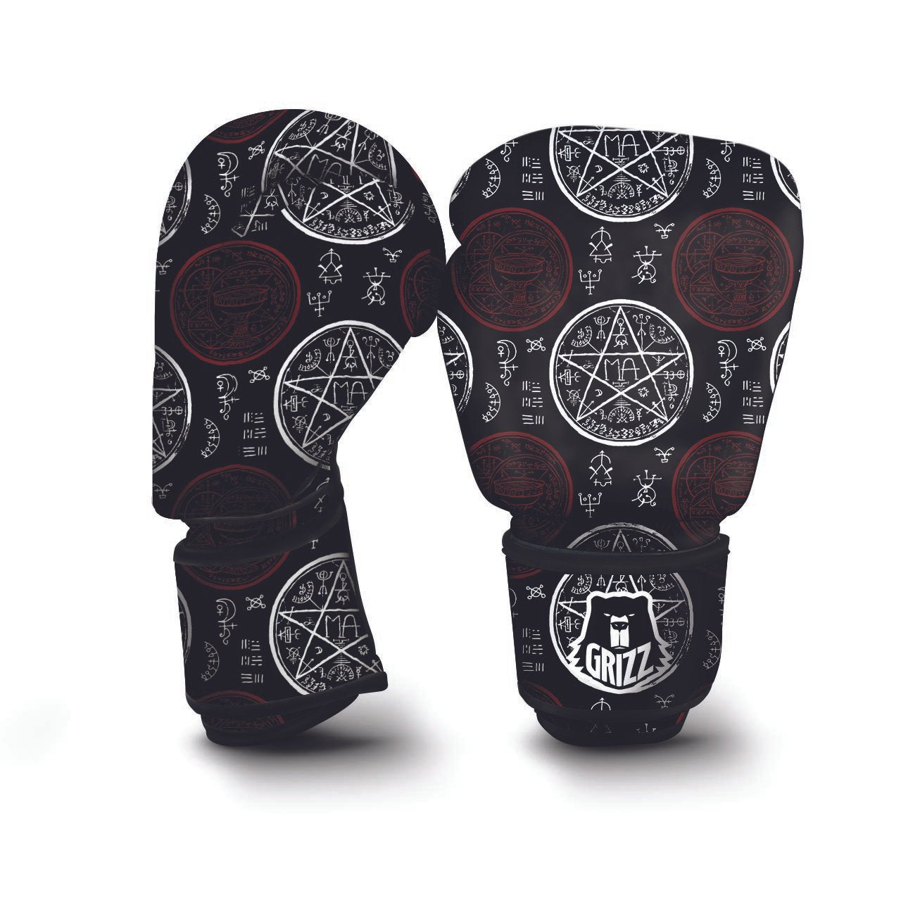 Magic Pentagram Gothic Witch Boxing Gloves-grizzshop