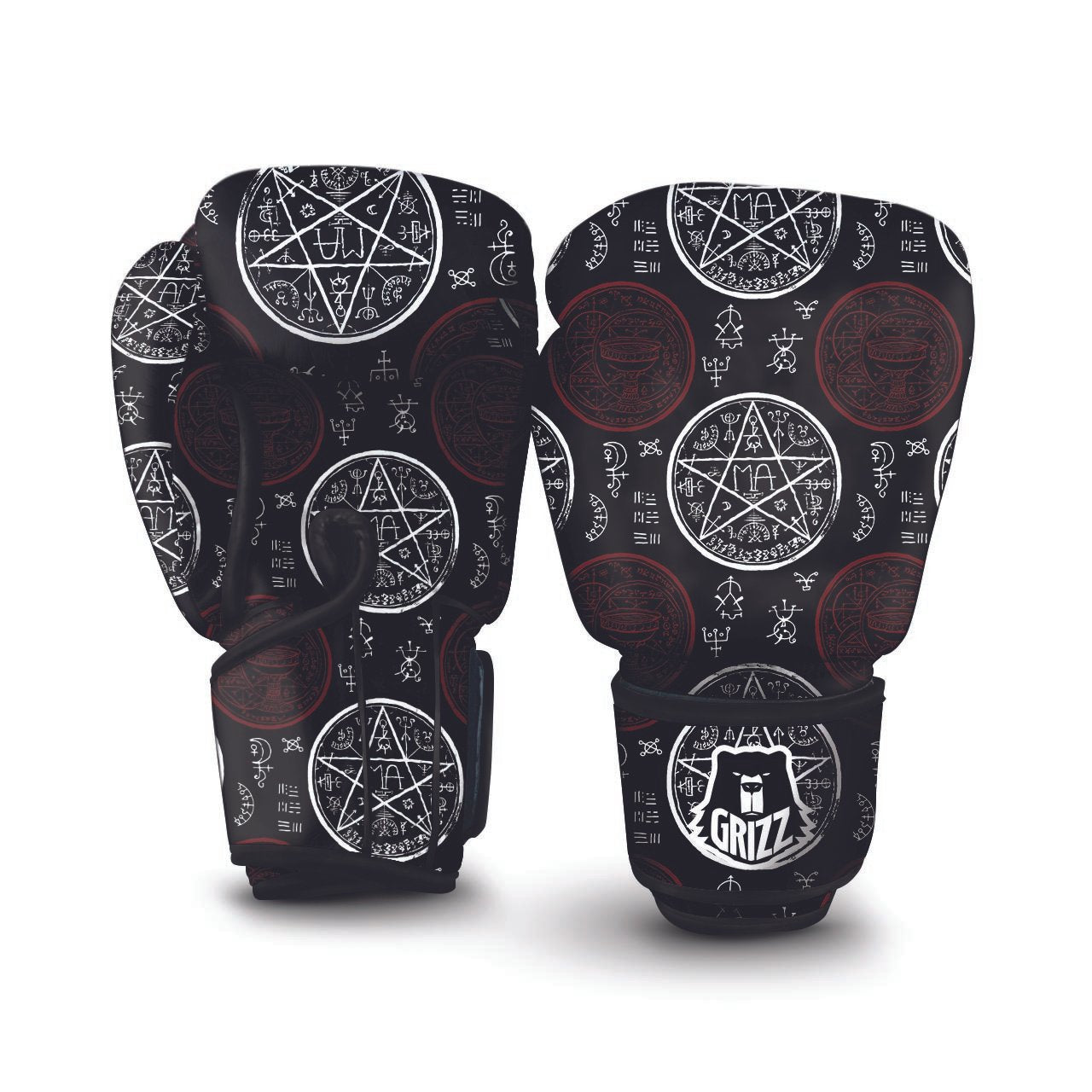 Magic Pentagram Gothic Witch Boxing Gloves-grizzshop