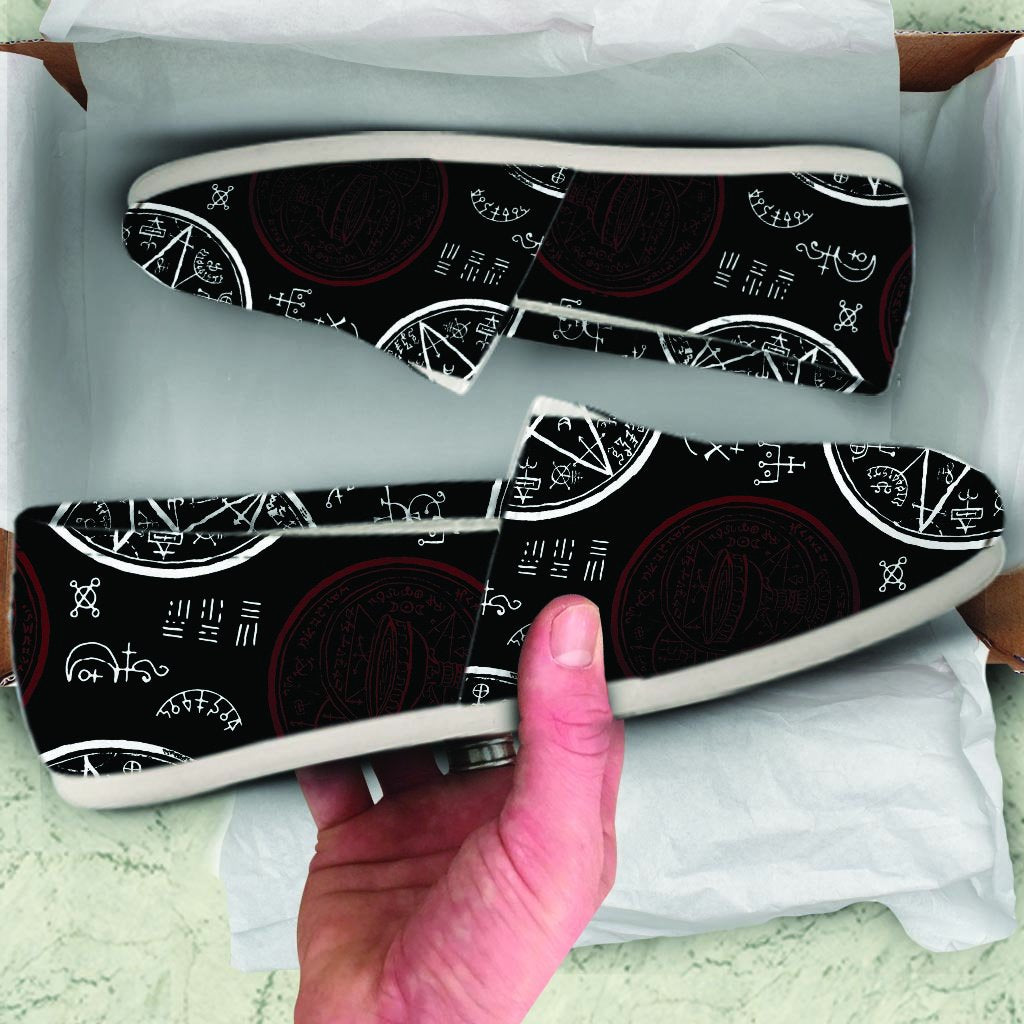Magic Pentagram Gothic Witch Canvas Shoes-grizzshop
