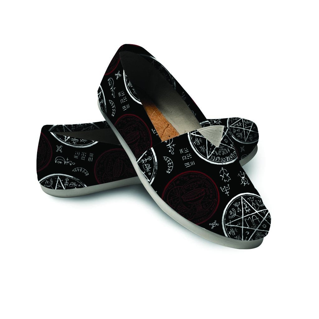 Magic Pentagram Gothic Witch Canvas Shoes-grizzshop