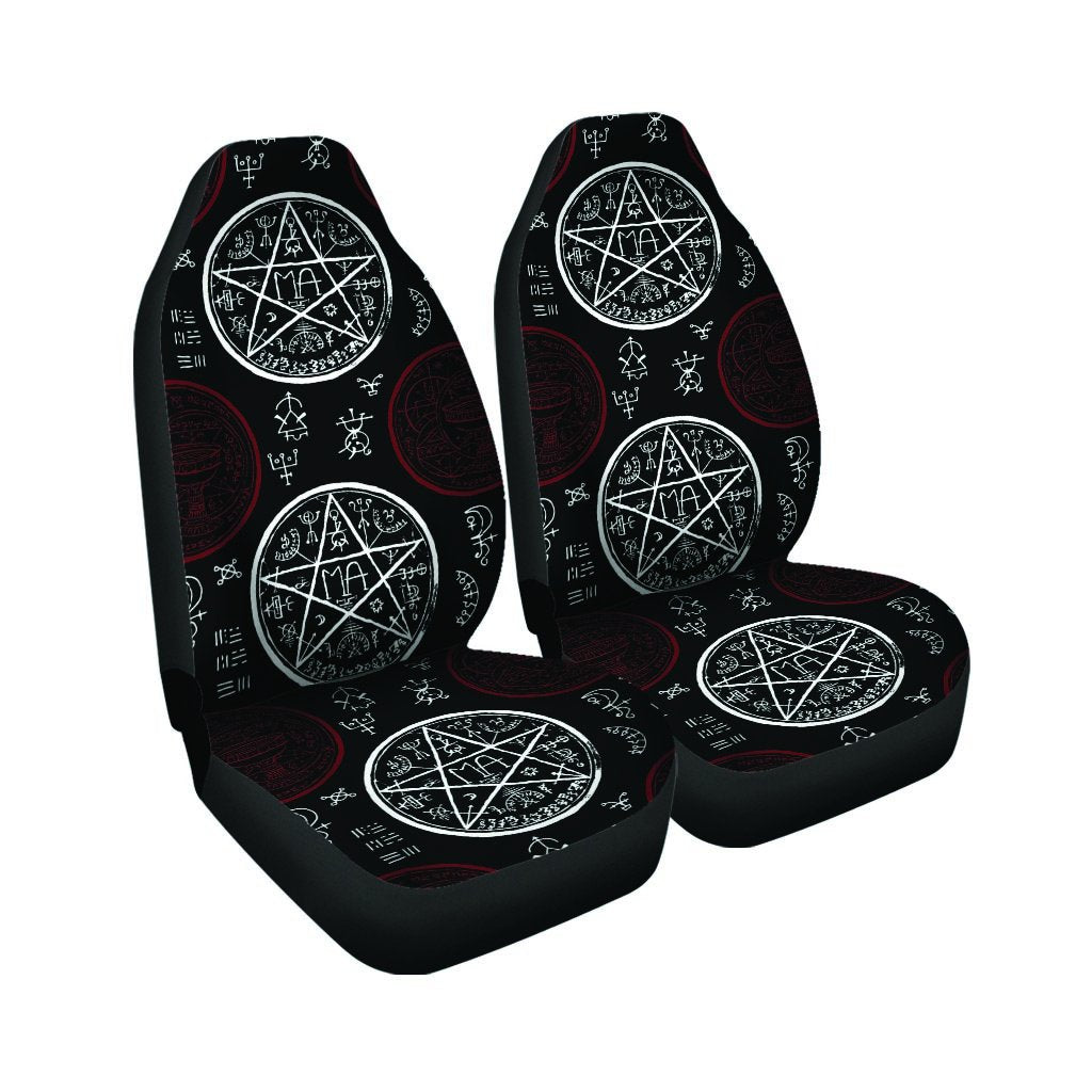 Magic Pentagram Gothic Witch Car Seat Covers-grizzshop