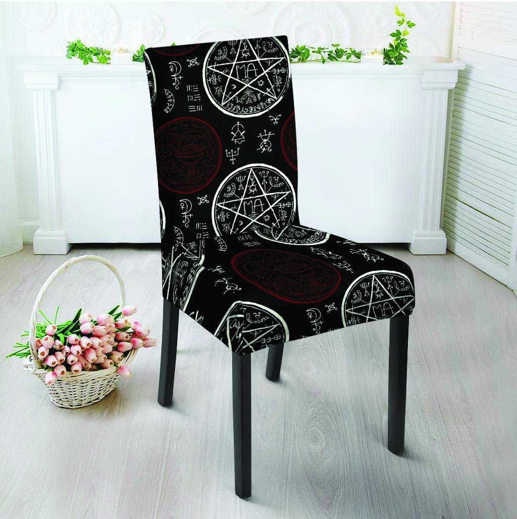 Magic Pentagram Gothic Witch Chair Cover-grizzshop
