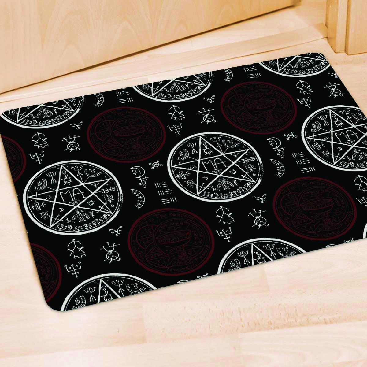 Magic Pentagram Gothic Witch Door Mat-grizzshop
