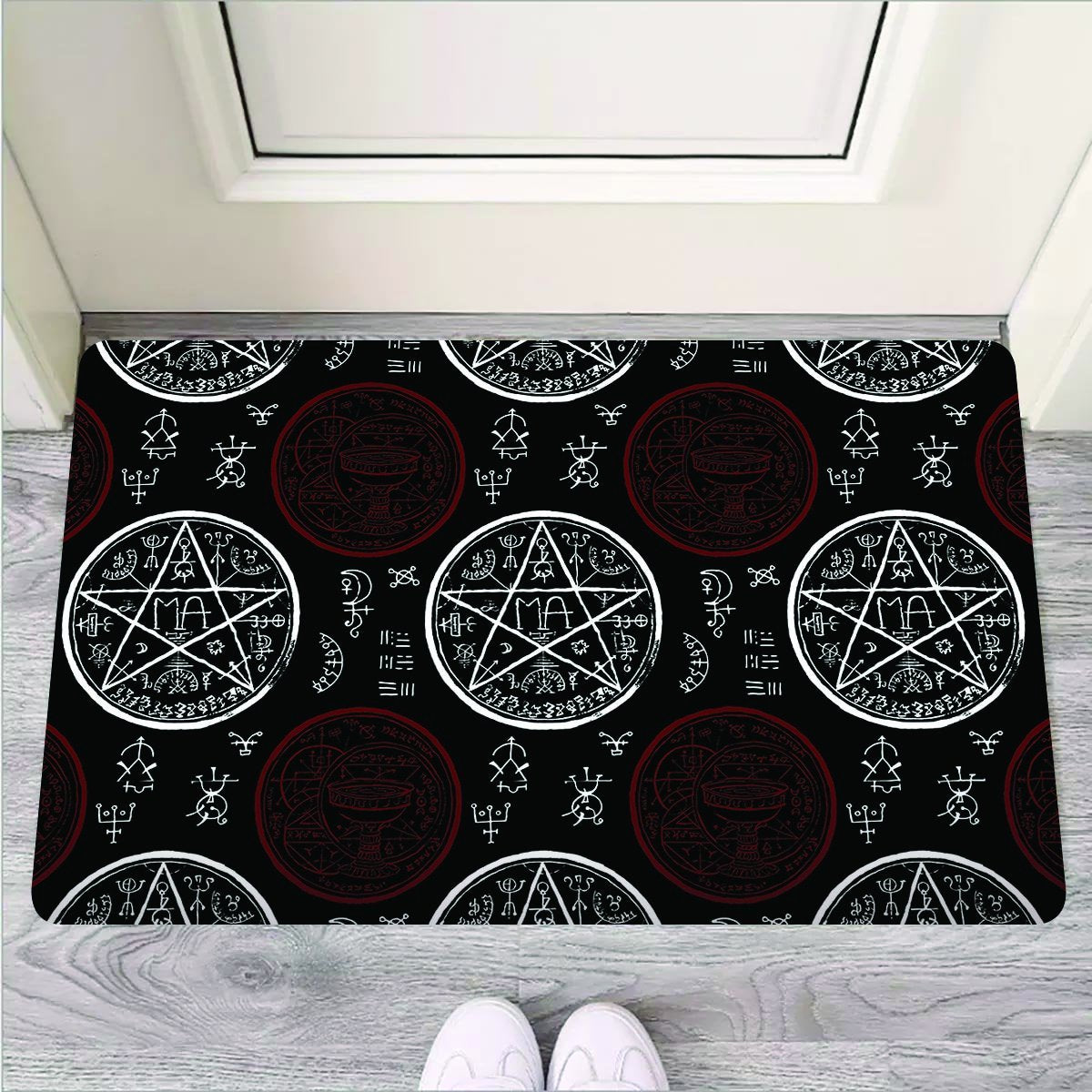 Magic Pentagram Gothic Witch Door Mat-grizzshop
