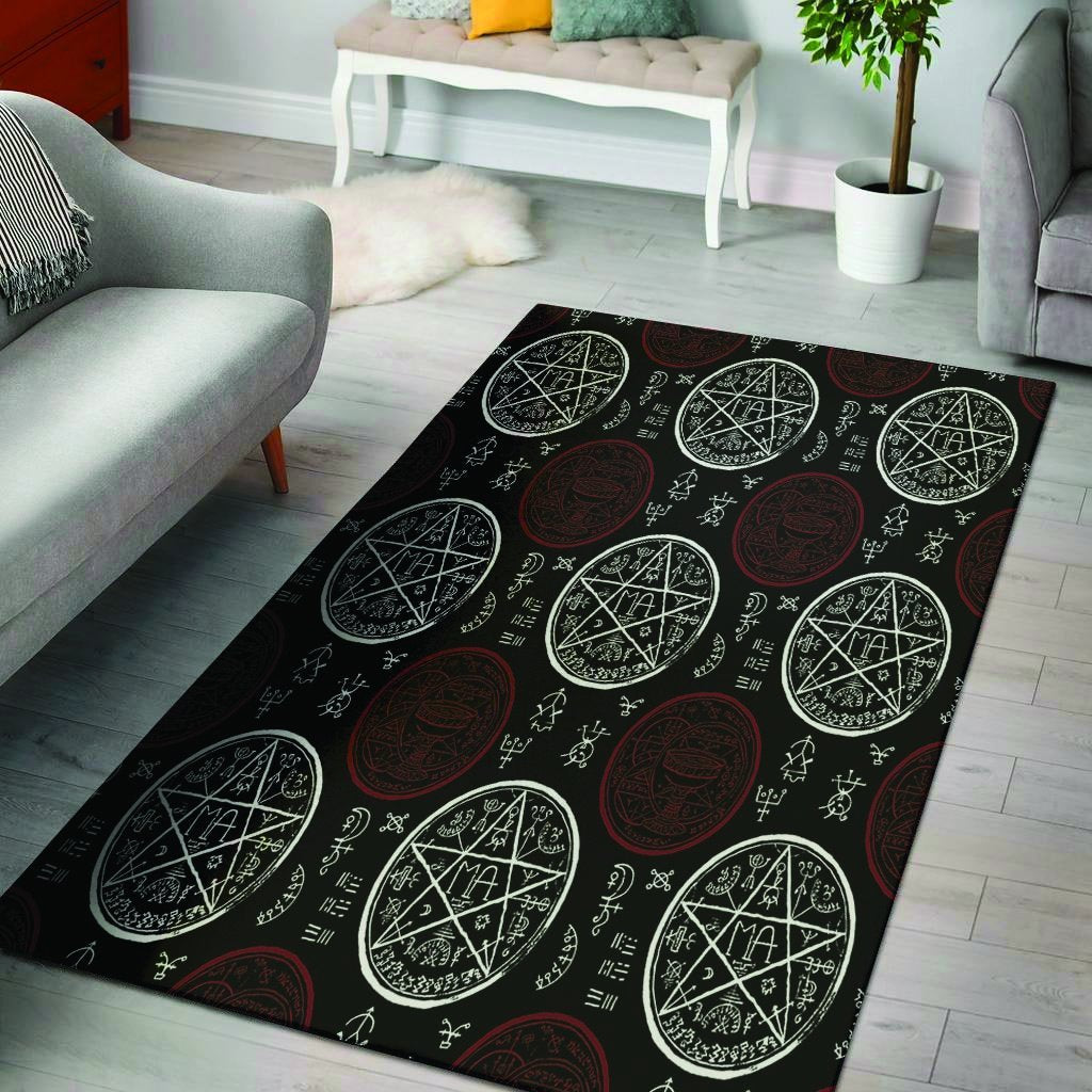 Magic Pentagram Gothic Witch Floor Mat-grizzshop