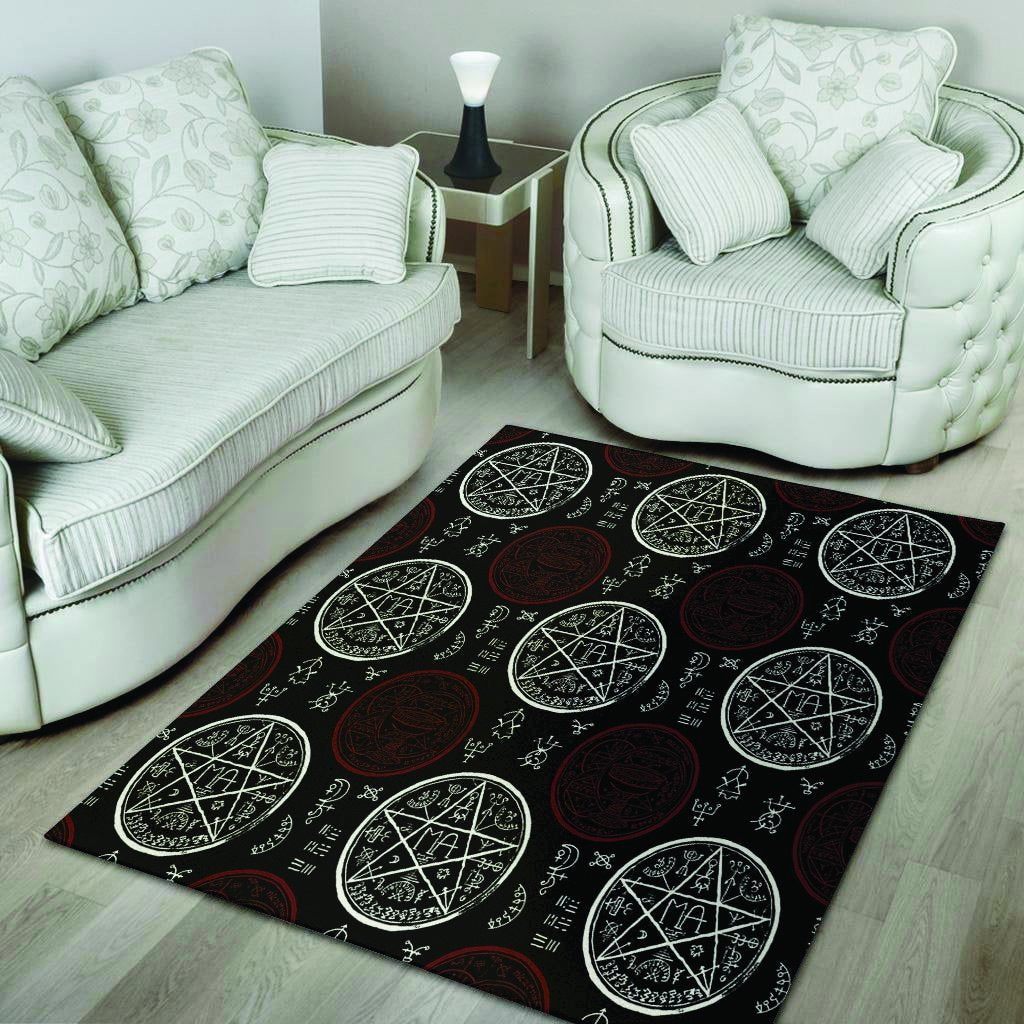 Magic Pentagram Gothic Witch Floor Mat-grizzshop