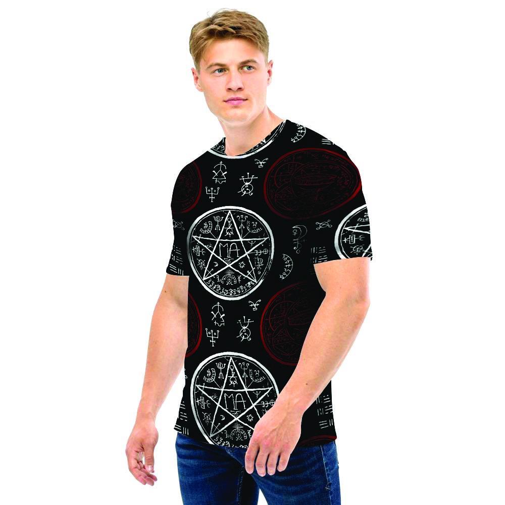 Magic Pentagram Gothic Witch Men T Shirt-grizzshop