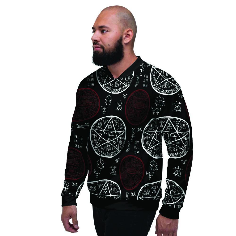 Magic Pentagram Gothic Witch Men's Bomber Jacket-grizzshop