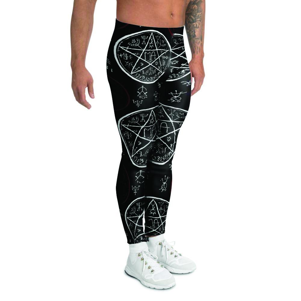 Magic Pentagram Gothic Witch Men's Leggings-grizzshop