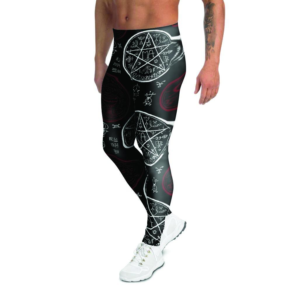 Magic Pentagram Gothic Witch Men's Leggings-grizzshop