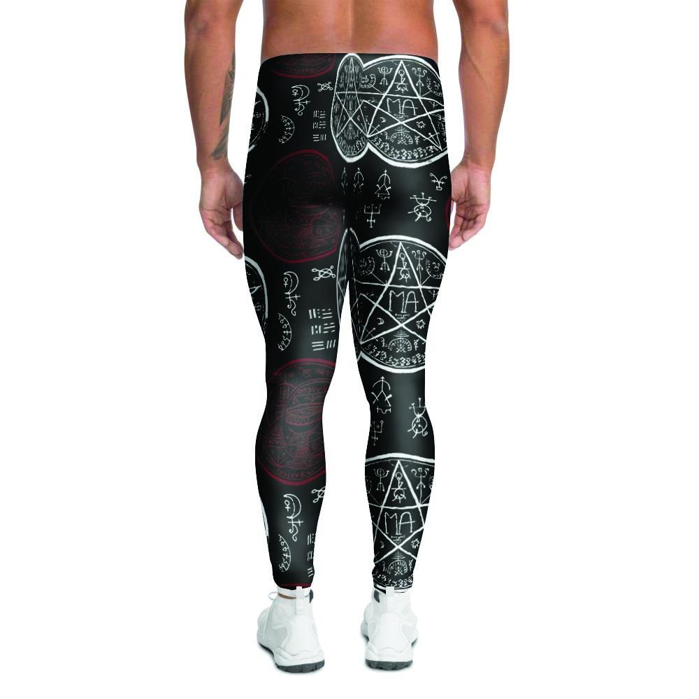 Magic Pentagram Gothic Witch Men's Leggings-grizzshop