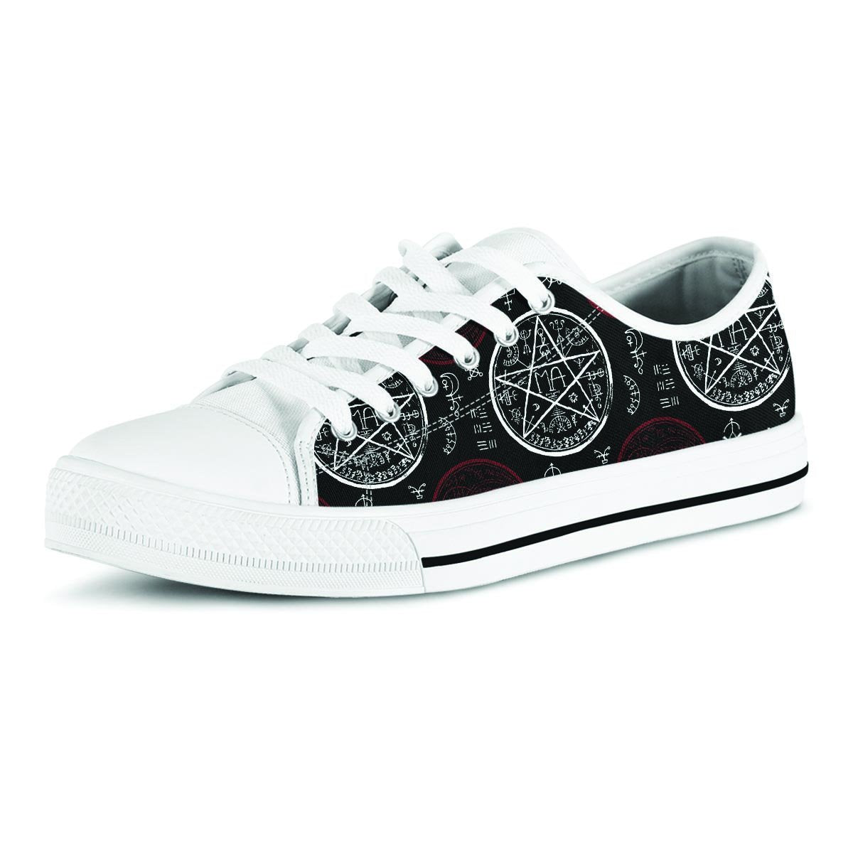 Magic Pentagram Gothic Witch Men's Low Top Shoes-grizzshop