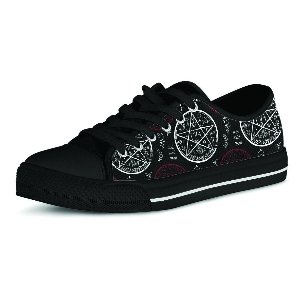 Magic Pentagram Gothic Witch Men's Low Top Shoes-grizzshop