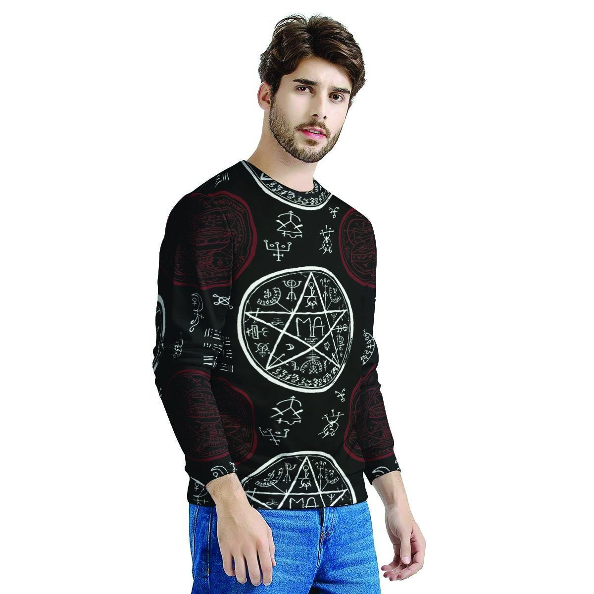 Magic Pentagram Gothic Witch Men's Sweatshirt-grizzshop