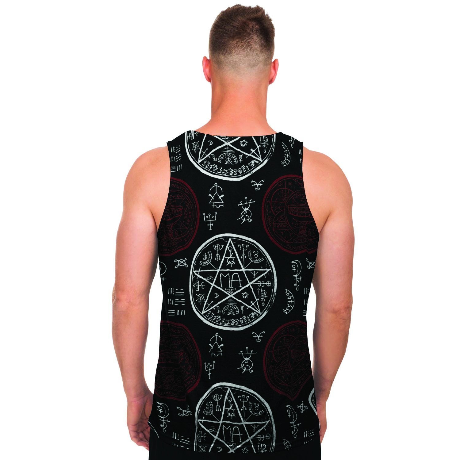 Magic Pentagram Gothic Witch Men's Tank Tops-grizzshop