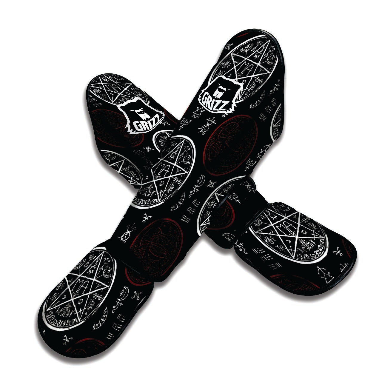 Magic Pentagram Gothic Witch Muay Thai Shin Guard-grizzshop