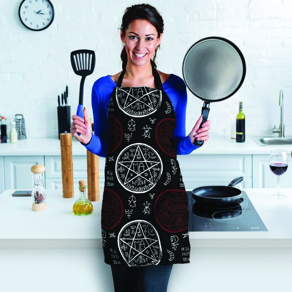 Magic Pentagram Gothic Witch Women's Apron-grizzshop