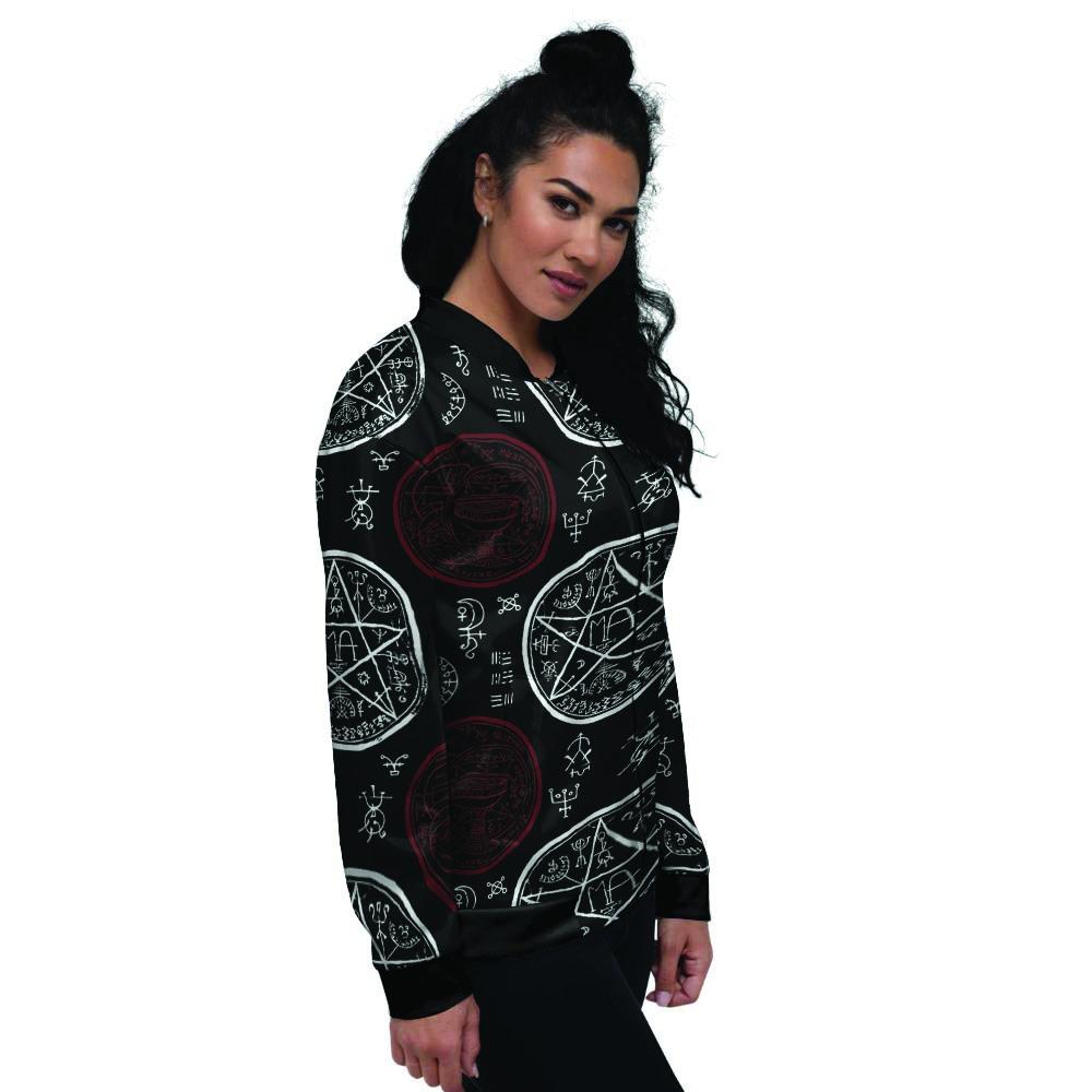 Magic Pentagram Gothic Witch Women's Bomber Jacket-grizzshop