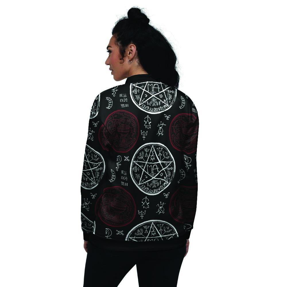 Magic Pentagram Gothic Witch Women's Bomber Jacket-grizzshop